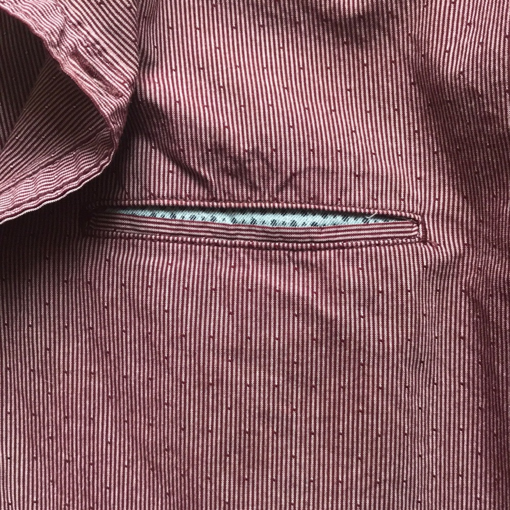 Euc Tom Tailor Button Down Maroon Collared Shirt … - image 2